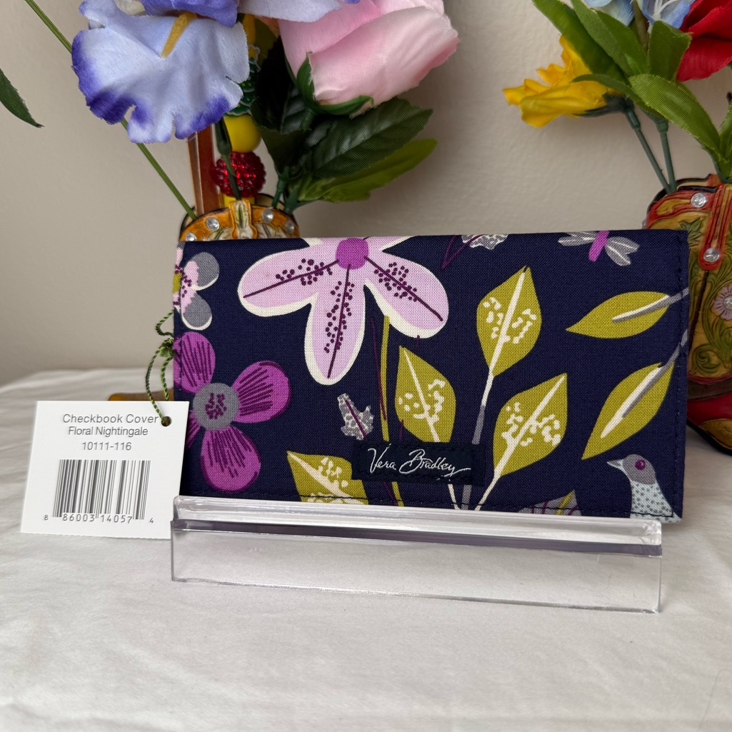 Nwt Vera Bradley Floral Nightingale Checkbook Cover Retired